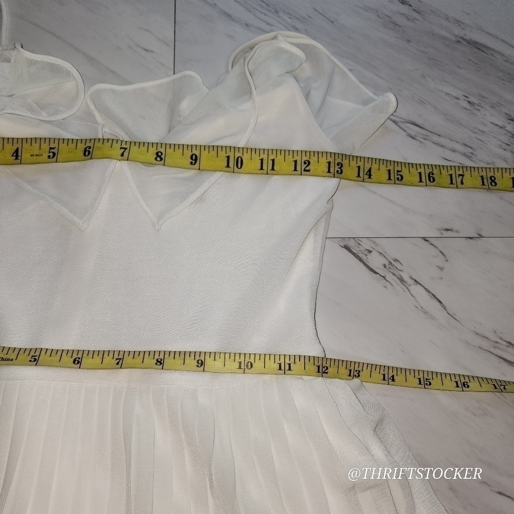 French Connection Adanna Pleated White Dress - Picture 7 of 10
